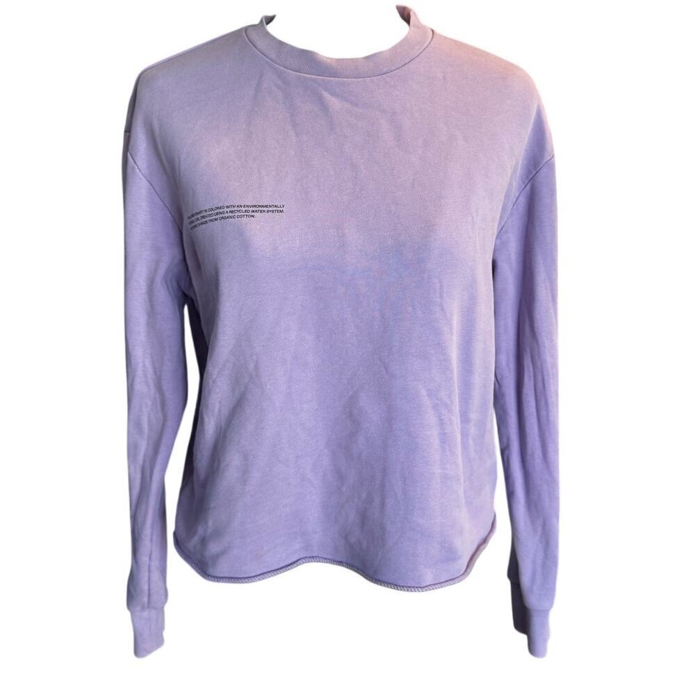 Pangaia Lavender Organic Cotton Cropped Sweatshirt XS Minimalist Crewneck